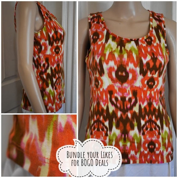 Anne Klein Sport {MULTICOLORED SLEEVELESS TOP} - Picture 2 of 9